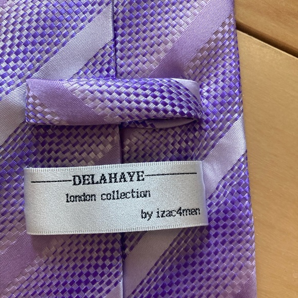 Delahaye London Collection by Izac4men men’s neck tie - purple - Picture 3 of 9